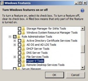 Enable Hyper-V tools from Remote Server Administration Tools in Windows