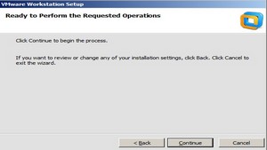 Click Continue to proceed with the configured install of VMWare Workstation 8